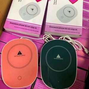 Glassware Hot Surface Coasters - Pink and Green